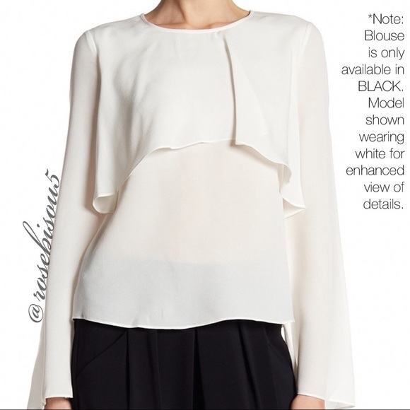 {BADGLEY MISCHKA} Silk Flounce Overlay Blouse - Picture 2 of 8